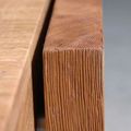 Reclaimed teak coffee table front drawers detail