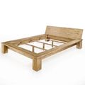 Reclaimed teak slanted head bed
