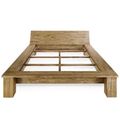 Reclaimed teak slanted head bed front view