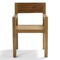 Reclaimed teak taper backrest arm chair front view