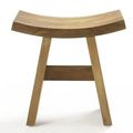 Reclaimed teak bath stool front view
