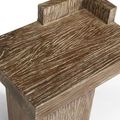 Rustic bedside table reclaimed wood grains detail