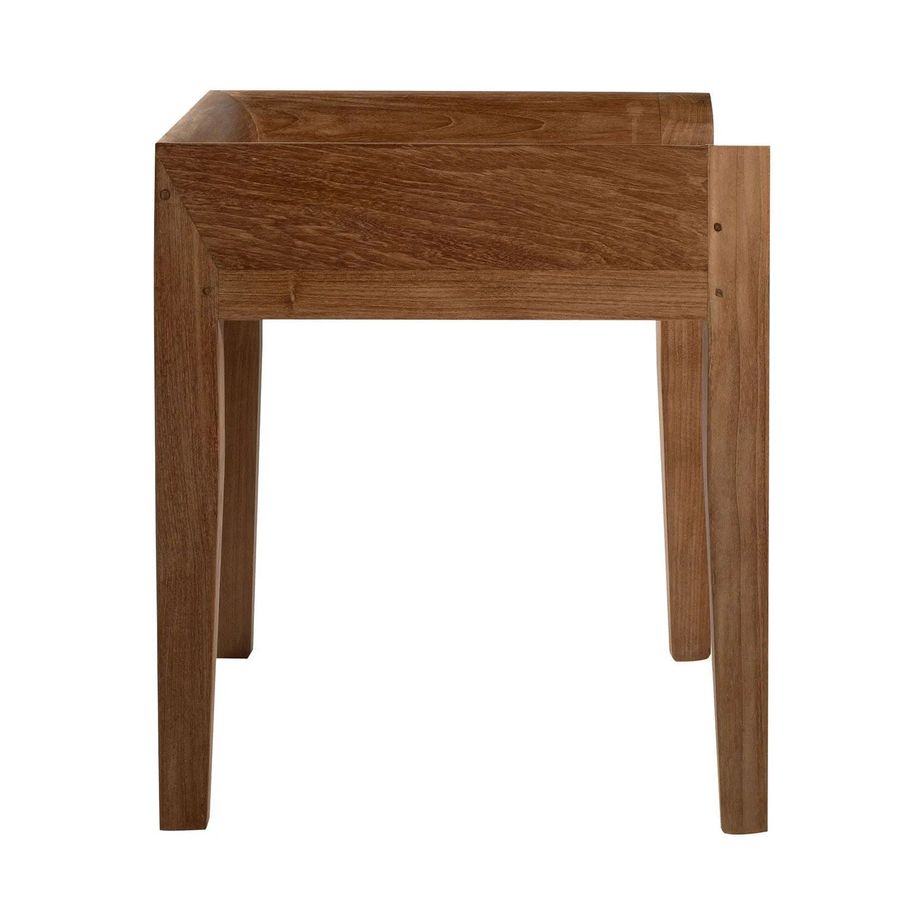 Reclaimed teak backless chair side view