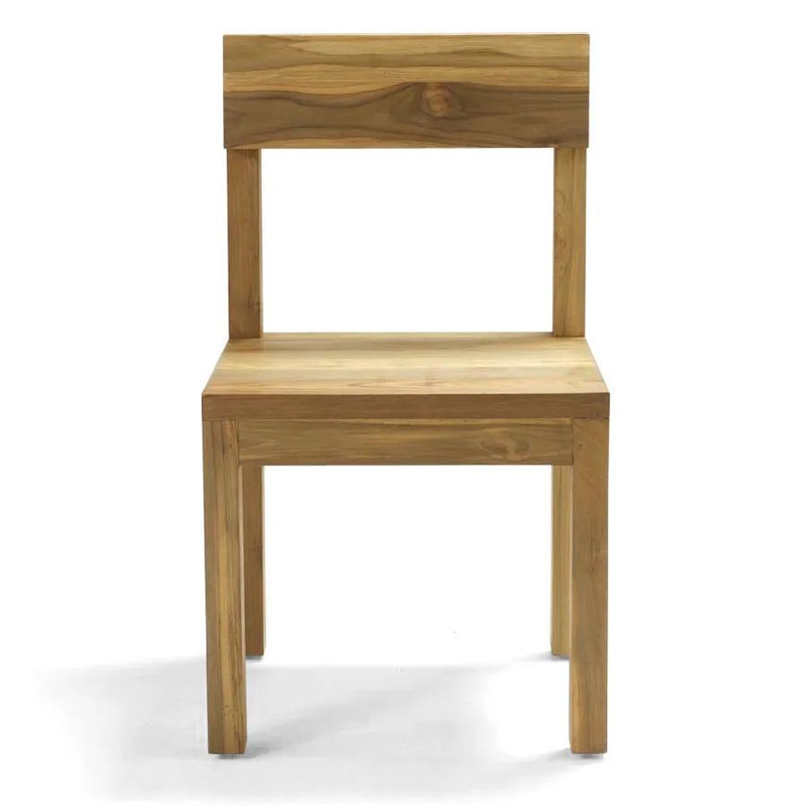 Reclaimed teak kitchen chair front view