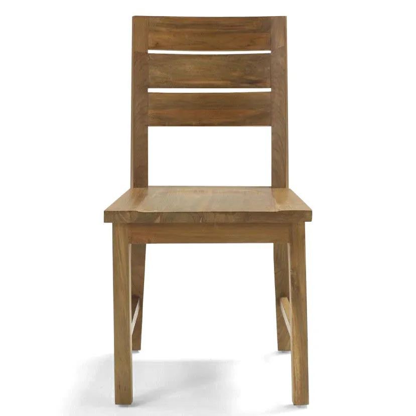 Reclaimed teak slats backrest chair front view