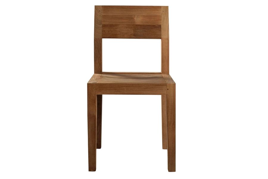 Reclaimed wood taper backrest chair front ciew