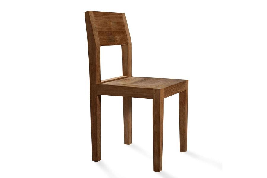 Reclaimed wood taper backrest chair