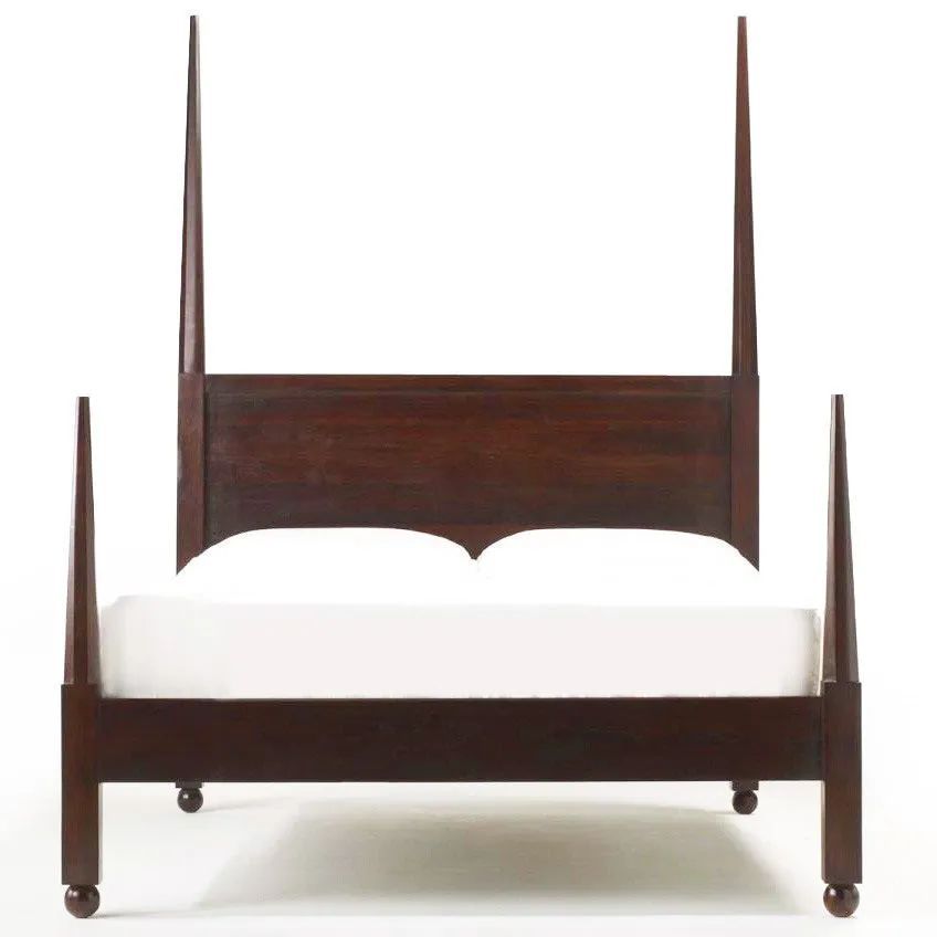 Reclaimed teak poster bed headboard details