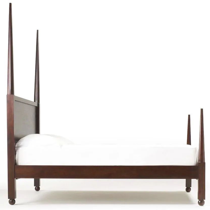 Reclaimed teak poster bed side rail detail