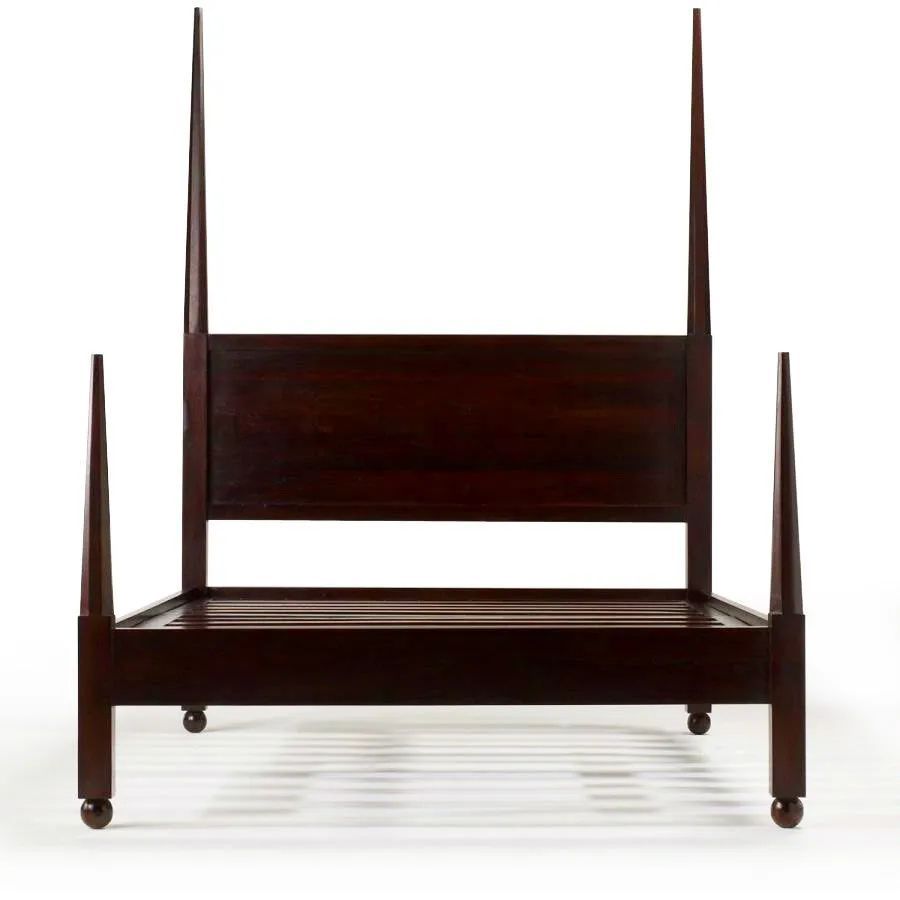 Reclaimed teak poster bed wood slats mattress support