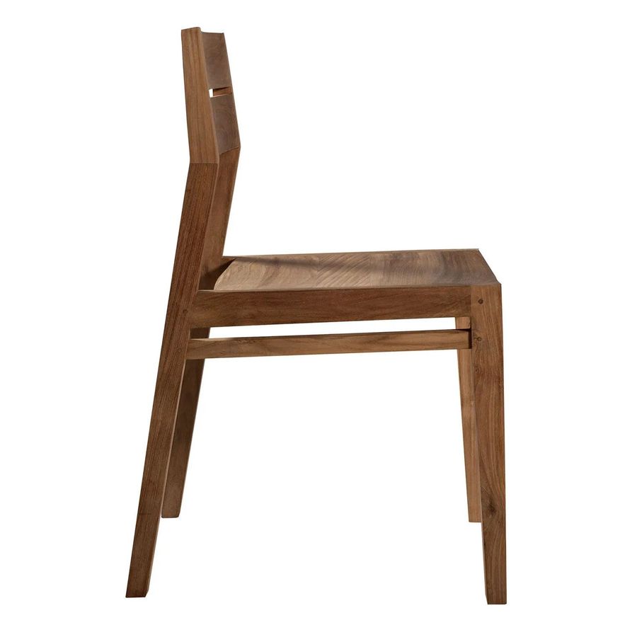 Reclaimed wood Obelix dining chair side view