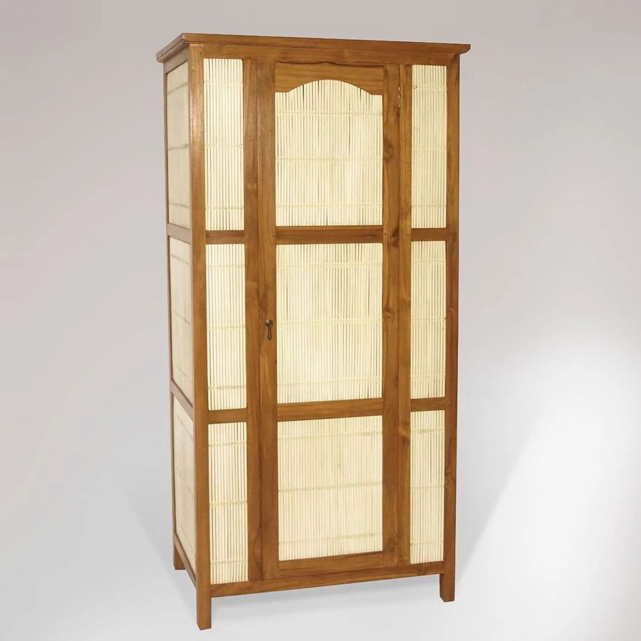 Teak bamboo armoire 1 doors