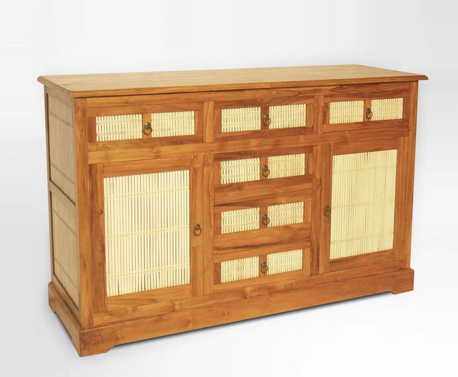 Teak bamboo sideboard