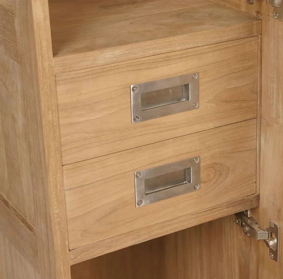 Bathroom closet paneled doors innesr drawers
