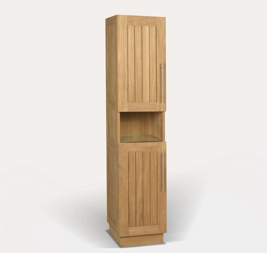 Bathroom closet 2 doors and glass shelf