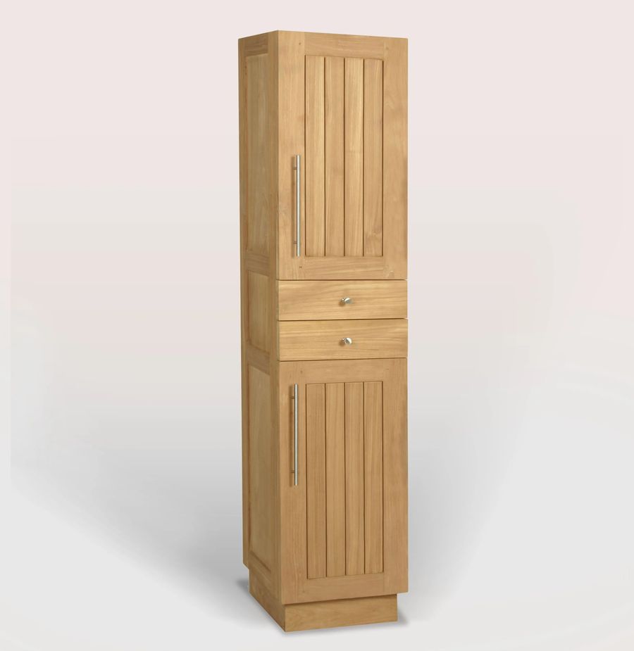 Bathroom closet teak wood 2 doors right hinges