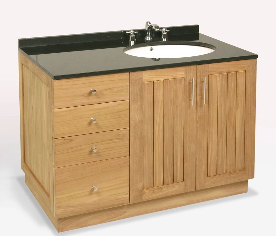 Bathroom vanity 2 doors left 4 drawers right