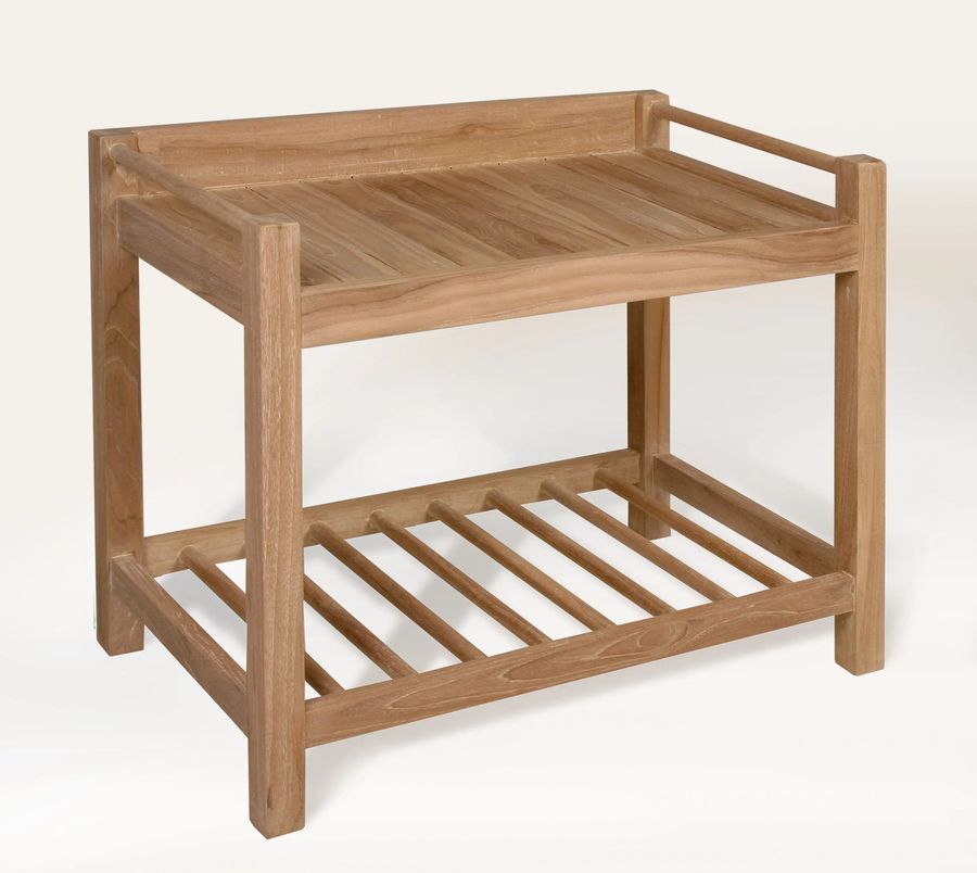 Bathroom washstand wood top