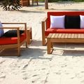 Teak outdoor deep seating at the beach