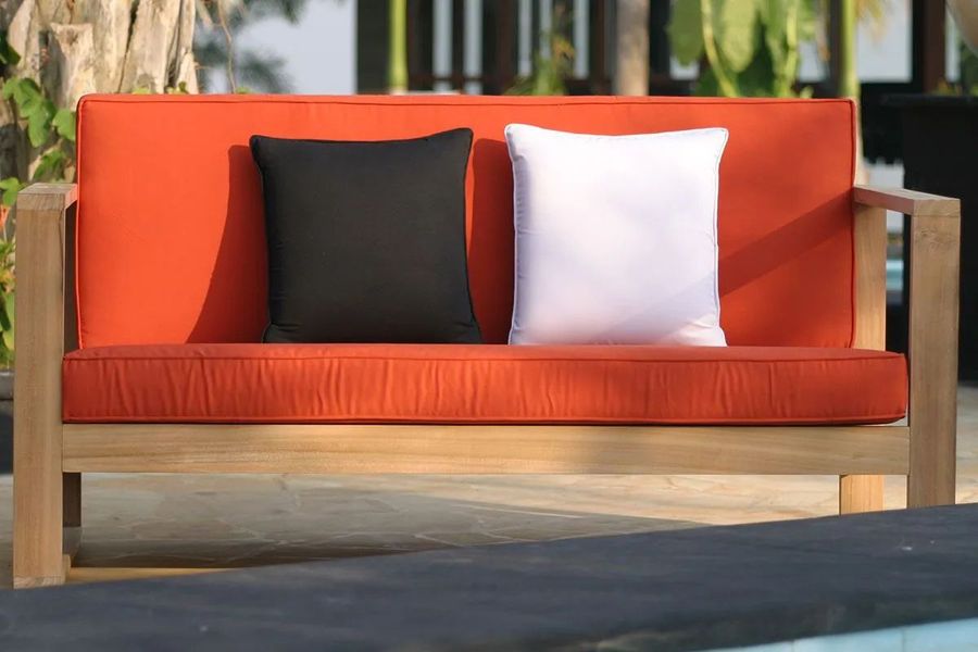 Teak outdoor deep seating front view