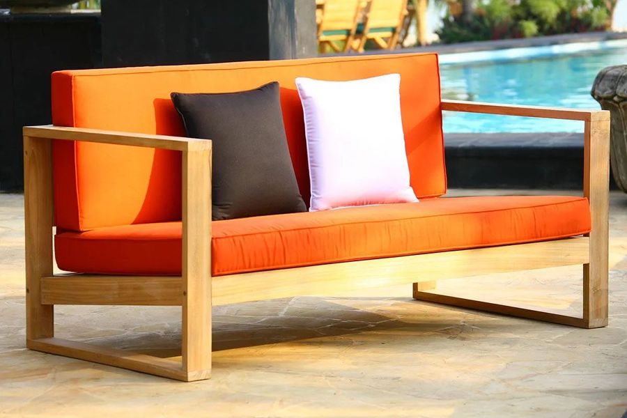 Teak outdoor deep seating wit cushion