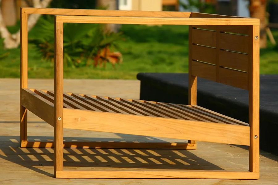 Teak outdoor deep seating frame only