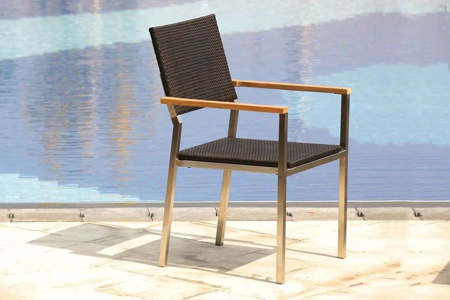 Stainless steel arm chair