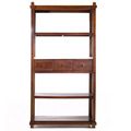 Trellis standing shelves 2 drawers teak wood front view