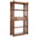 Trellis standing shelves 2 drawers teak wood