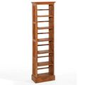 Teak media rack trellis side