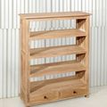 White washed trellis wood standing shelves