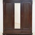 Teak armoire reed doors front view