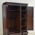 Teak armoire reed doors opened