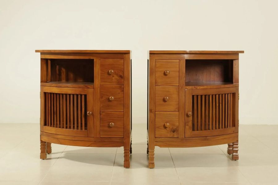 Trellis corner buffets left and right drawers