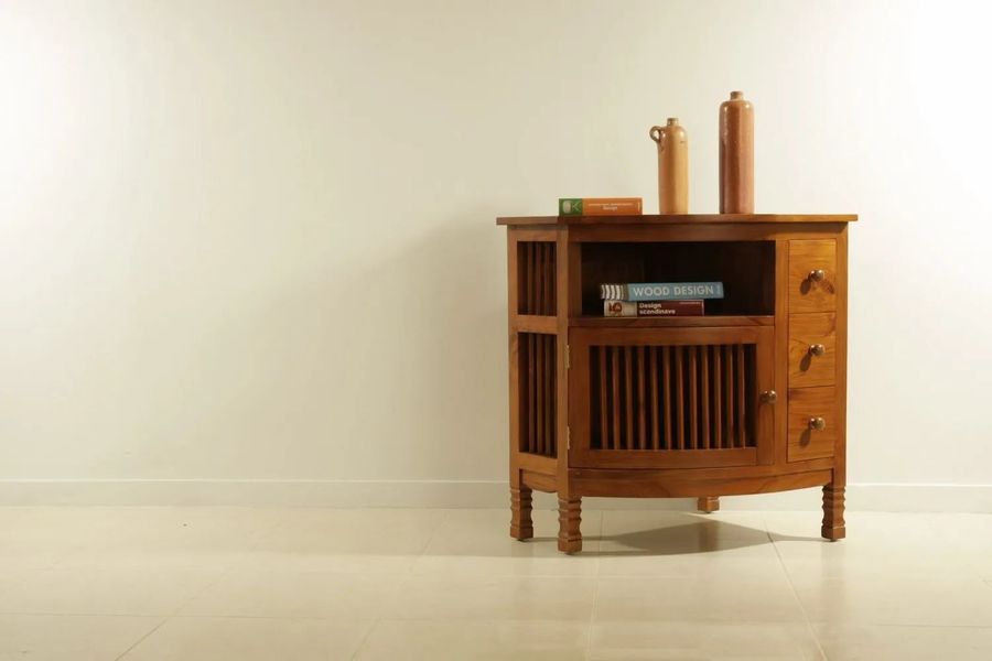 Trellis corner buffet right drawers