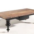 Reclaimed wood coffee table black painted