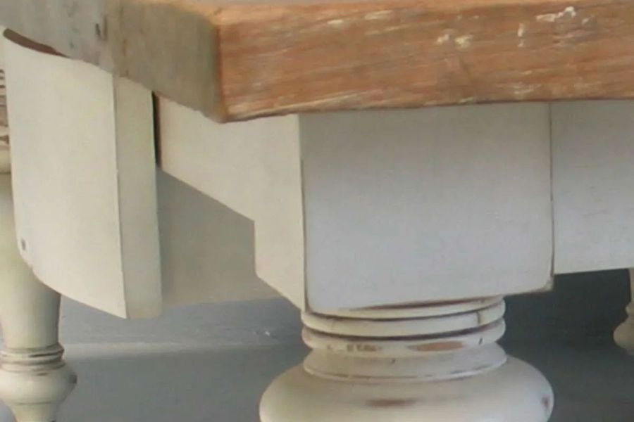 Reclaimed wood coffee table apron