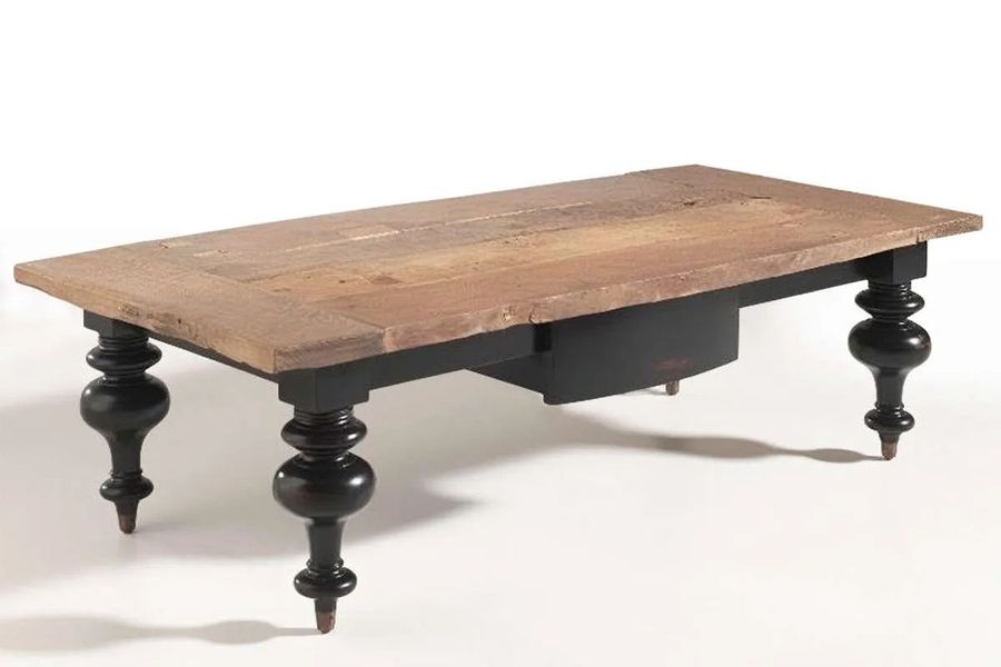 Reclaimed wood coffee table black painted