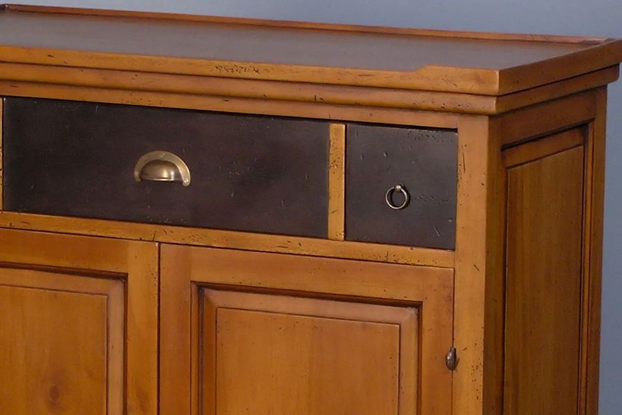 Mahogany solid wood buffet drawers detail
