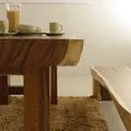 Live edge thick and single block solid wood top detail