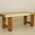 Live edge thick and single block solid wood top dining table