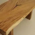 Natural crack on the top leaf of the live edge wood slab dining table